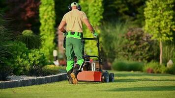 Landscaping Worker Preparing Soil Using Aerator. Soil Aeration video