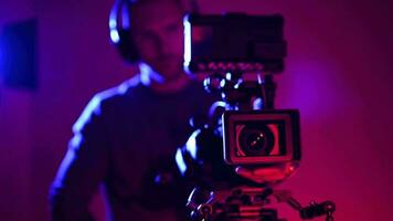 Film Herstellung Fachmann Digital Kamera Operator beim Arbeit video