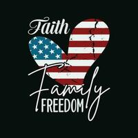 americano bandera corazón t camisa fe familia libertad patriótico camisetas para mujer Estados Unidos bandera vector