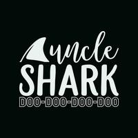 Uncle Shark Doo Doo funny t-shirt design vector