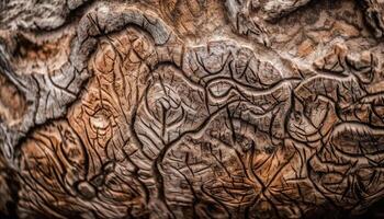 Rough weathered tree trunk, a textured backdrop for flooring design generated by AI photo