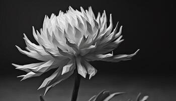 Silhouette of a single flower symbolizes elegance in nature generated by AI photo