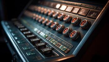 controlar panel mando vueltas amplificador cambiar en grabación estudio generado por ai foto
