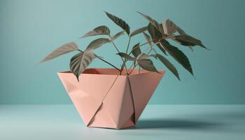 Green plant growth symbolizes environmental conservation in modern design generated by AI photo