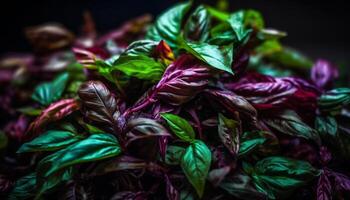 Fresh green salad with multi colored vegetables, perfect for healthy eating generated by AI photo