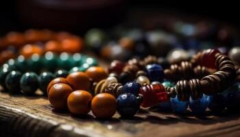 multi de colores talón collar con jade y piedra preciosa decoración, un regalo colección generado por ai foto