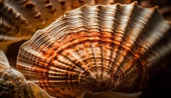 Beautiful seashell collection showcases intricate animal markings and abstract patterns generated by AI photo