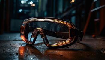 Protective eyewear for scuba diving, swimming, and snorkeling adventures generated by AI photo