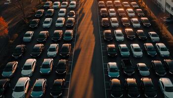 Rush hour traffic jam on multiple lane highway photo