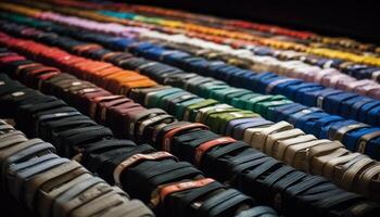 Fashion store displays variety of leather clothing photo