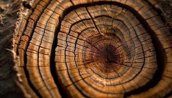 Tree rings show history of growth and aging generated by AI photo