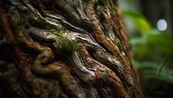 Abstract pattern of growth on old tree trunk generated by AI photo