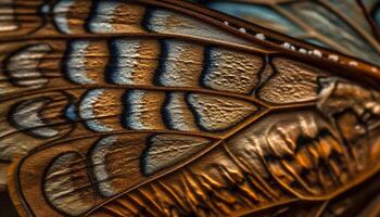 Vibrant butterfly wing displays abstract beauty in nature generated by AI photo