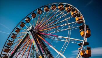Spinning wheel of joy, excitement at carnival generated by AI photo