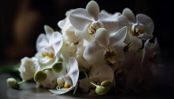 belleza en naturaleza frágil polilla orquídea crecimiento al aire libre generado por ai foto