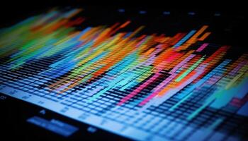 Blue chart analyzing stock market data for investment generated by AI photo