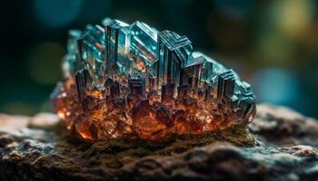 Translucent gemstones illuminate vibrant colors in nature generated by AI photo