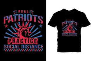 real patriotas práctica social distancia, 4to de julio camisa, contento 4to julio, Estados Unidos camiseta diseño, independencia camiseta, 4to de julio camiseta diseño, vector