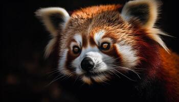 Fluffy lemur staring with alertness in nature generated by AI photo