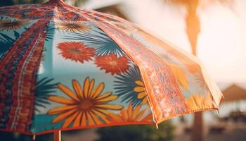 vibrante de colores paraguas sombras belleza en naturaleza generado por ai foto