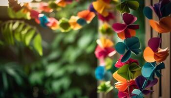 vibrante colores de naturaleza en lleno floración generado por ai foto