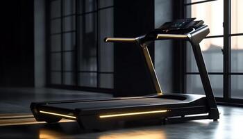 Healthy lifestyle in modern gym with equipment generated by AI photo