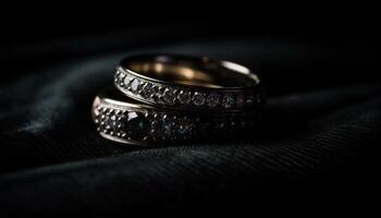 Shiny gold wedding ring symbolizes eternal love generated by AI photo