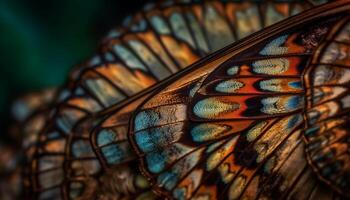 Vibrant butterfly wing displays nature fragility and beauty generated by AI photo