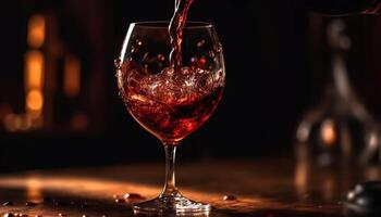 Luxury wine bar pouring cabernet sauvignon grape, elegance and celebration generated by AI photo