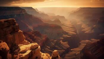 Majestic sandstone cliff, eroded by extreme terrain, a natural landmark generated by AI photo