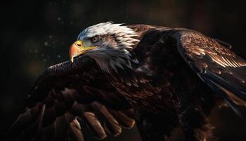 majestuoso pájaro de presa, con agudo pico y untado alas generado por ai foto
