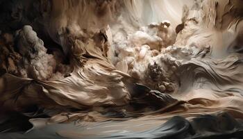 Flowing water shapes smooth sandstone in underground Antelope Canyon generated by AI photo