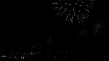 Fireworks flashing in the evening sky. video