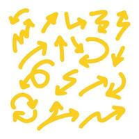 Hand drawing Yellow Arrow Vector