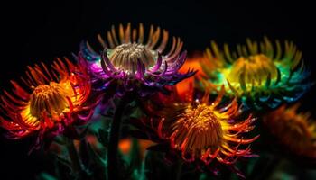 soltero flor en vibrante colores, atención en primer plano y naturaleza generado por ai foto