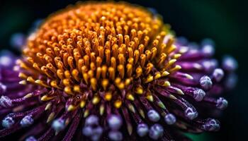 vibrante gerbera margarita en naturaleza belleza, mojado con Rocío soltar generado por ai foto