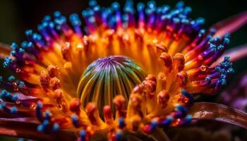 Vibrant underwater daisy, a single flower in natural beauty generated by AI photo