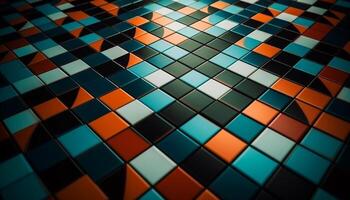 Geometric mosaic backdrop with vibrant colors and textured effect generated by AI photo