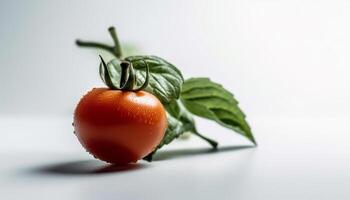 jugoso tomate rebanada, Fresco desde el granja, Perfecto para ensalada generado por ai foto