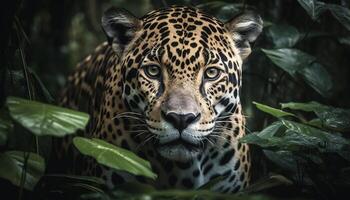 Majestic big cats in the wild, danger and beauty combined generated by AI photo