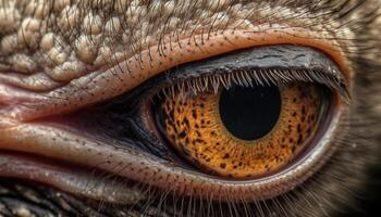 Animal eye staring, extreme close up, beauty in nature, green color generated by AI photo