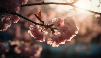 puesta de sol huerta ramo de flores vibrante multi de colores belleza en naturaleza blandura generado por ai foto