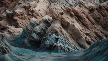 Majestic sandstone cliff eroded by waves, a beauty in nature generated by AI photo