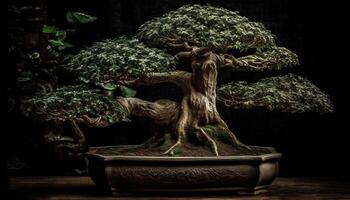 Ancient Japanese pine tree, symbol of spirituality and growth generated by AI photo