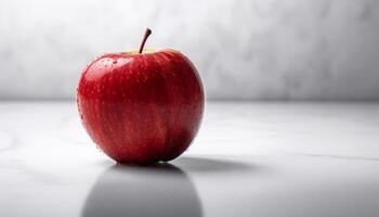 jugoso manzana refleja naturaleza frescura en sano gastrónomo bocadillo generado por ai foto