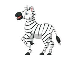 Cute cartoon zebra. Drawing african baby wild smiling character. Kind smiling jungle safari animal. Creative graphic hand drawn print. Vector eps illustration