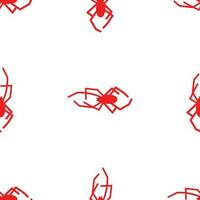 Spider vector seamless pattern on a white background. Insect pattern print on textiles, paper, wrapping paper theme