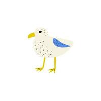 Seagull. Atlantic seabird. Marine Animal Vector illustration on white background.