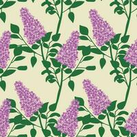 Lilac branch. Colorful flowers with four petals. Vector seamless pattern , perfect for print, wedding design