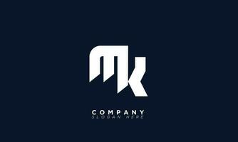 mk alfabeto letras iniciales monograma logo km, m y k vector